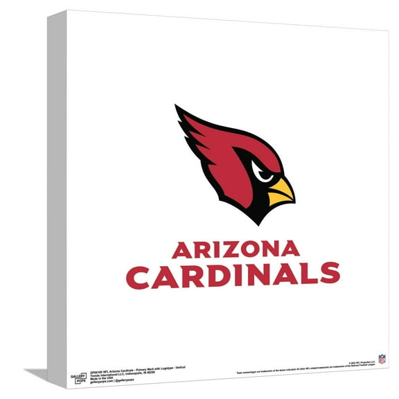 Gallery Pops NFL Arizona Cardinals - Primary Mark Logotype Canvas Wall Art, Unframed Version, 12" x 12"