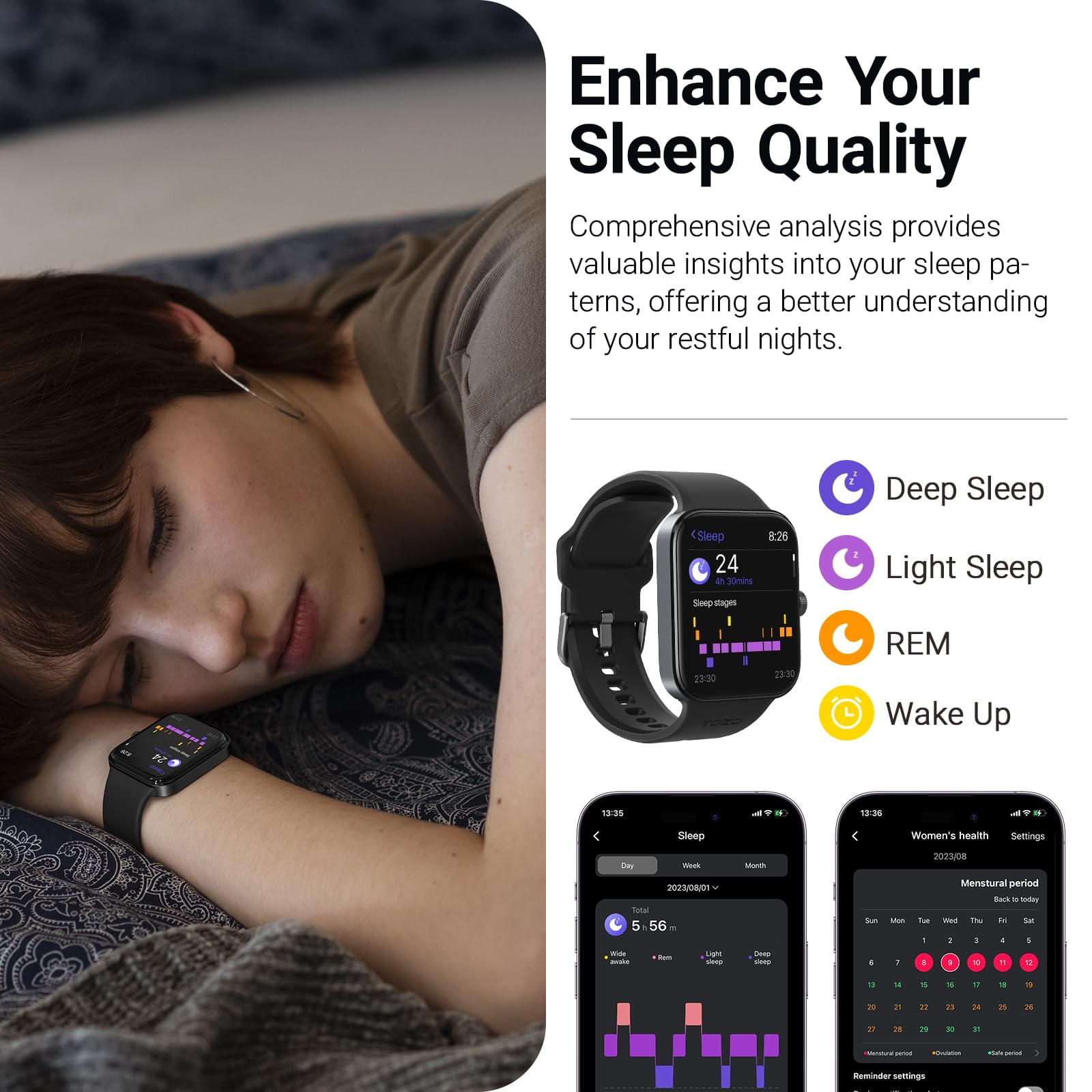 TOZO S4 Smart Watch for Men Women IP68 Waterproof Smartwatch for iPhone & Android, 1.78" Ultra-Clear AMOLED Screen, Bluetooth Call(Answer/Make Calls), 100+ Sports Modes, Fitness Tracker Sleep Monitor