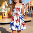 thumbnail image 2 of Splozh Toddler Girl 4th of July Dress 1T 2T 3T 4T 5T 6T Cute Summer Spaghetti Straps Casual Wear Girls Red White and Blue Dress,Watermelon Red,4-5 Years, 2 of 5
