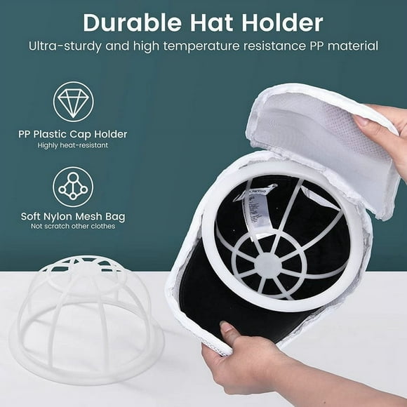 Dvkptbk Hat Washer Baseball Cap Washer, Collapsible Cap Washer for Washing Machine Or Dishwasher, Adult and Baseball Cap Washing Rack Shape Hat Washer