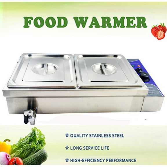 Intbuying 13” 2-Tier Restaurant Canteen Food Warmer