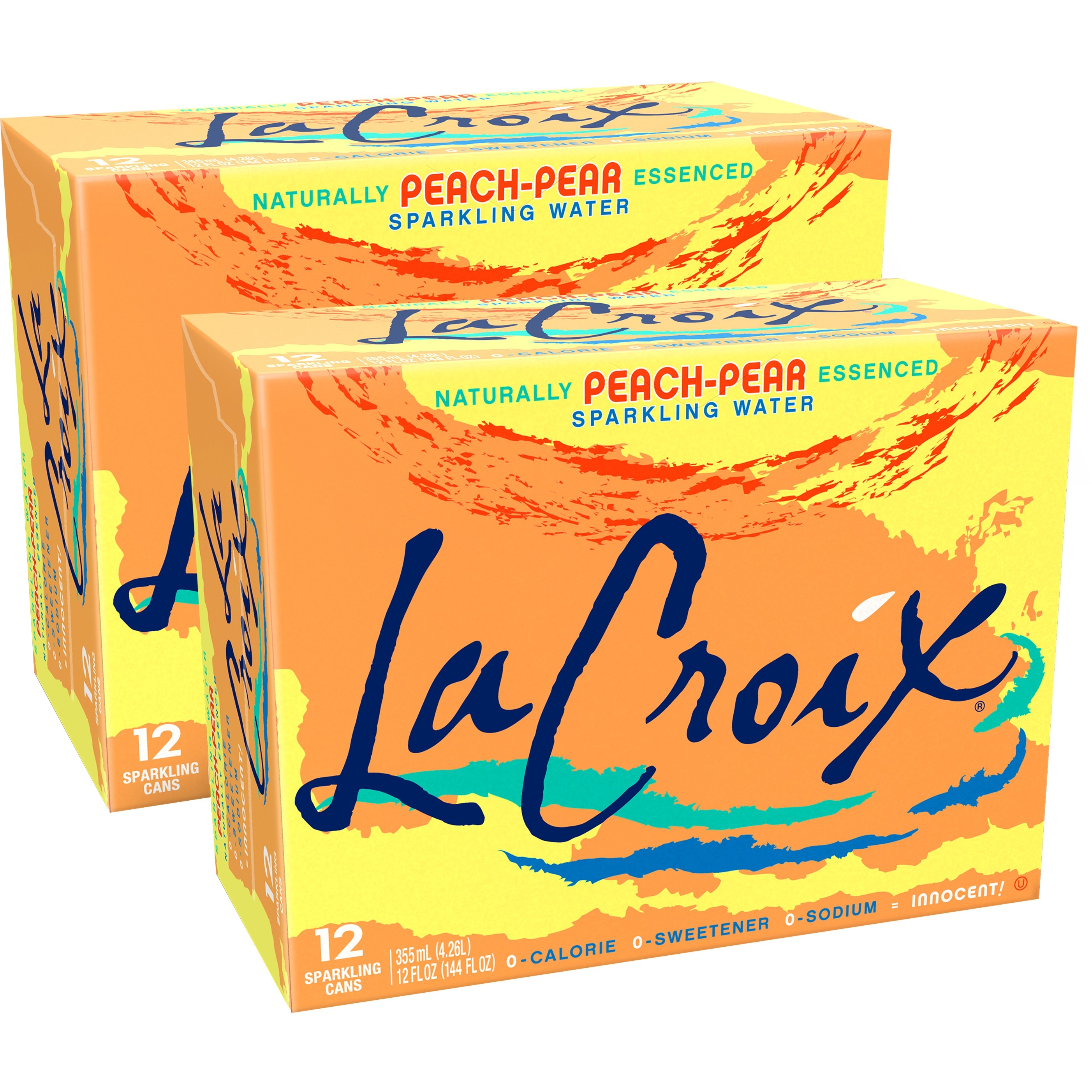 LaCroix PeachPear Sparkling Water 2/12pk/12 fl oz Cans, 24 / Pack