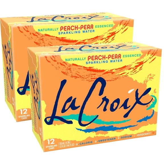 LaCroix Sparkling Water, Peach-Pear- 2/12 packs 12 oz