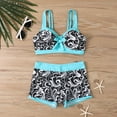 thumbnail image 2 of WTOBBY Women's Printed Two-Piece Bikini Set Sexy High Waisted Swimsuit with Bra Pads Non-Steel Support Summer Beach Swimwear,Turquoise 3XL, 2 of 4