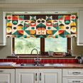 thumbnail image 3 of Yayeee Kitchen Curtains Tier Set of 2 Light Filtering 57"x36" Over Sink Window Panels, Beige Geometric, 3 of 7