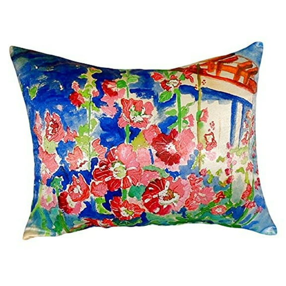 Hollyhocks No Cord Pillow 16x20