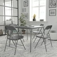 thumbnail image 3 of Flash Furniture Madison 5-Piece Indoor/Outdoor Vinyl Folding Card Table and Chairs Set, Gray, 3 of 18
