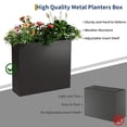 thumbnail image 3 of Metal Tall Planter Box 30"Lx12"Wx24"H Adjustable Shelf & Drainage Holes - Steel Indoor/Outdoor, 3 of 7
