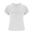 thumbnail image 5 of Uaswgudfs Women's Crew Neck Short Sleeve Loose-Fit Top - Lightweight Smooth Fabric Trend Casual Summer Blouse, 5 of 7