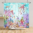 thumbnail image 4 of SUNOLIFE Ocean Theme Shower Curtain Undewater Nautical Coastal Bathroom Curtain,72x78 in, 4 of 4
