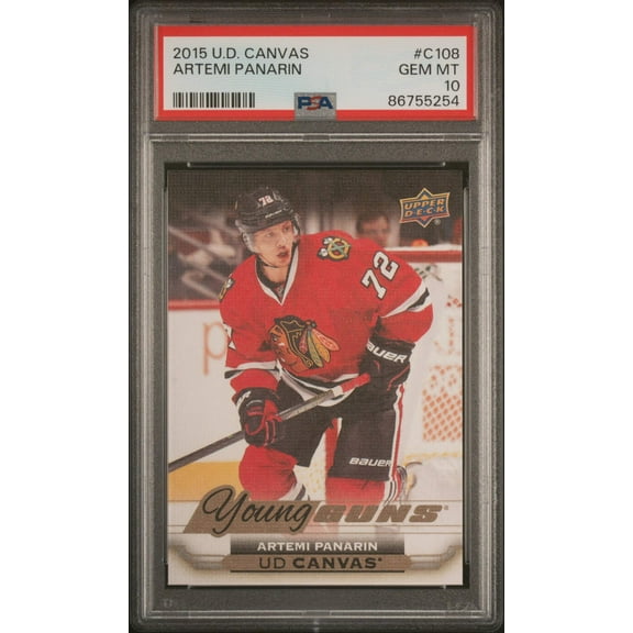Graded 2015 Upper Deck Canvas Artemi Panarin #C108 Rookie RC Hockey Card PSA 10 Gem Mint