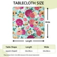 thumbnail image 2 of Square Tablecloth with Elastic Edges 34 * 34 Inch Waterproof Pioneer Colorful Floral Table Cover Washable Indoor and Outdoor for Party Kitchen Dinner Banquet Patio Picnic, 2 of 6