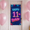 thumbnail image 5 of Neon Style 11th Birthday Banner Backdrop Happy Birthday Party Decorations Photography Props Balloon Themed Party Background Supplies, 5 of 8