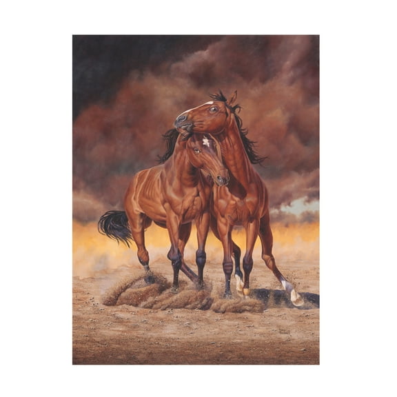 Canvas Wall Art - Delene Lambert 'Dustangs' Wall Art for Living Room, Bedroom, or Office Décor by Trademark Fine Art - 14 x 19 Inches
