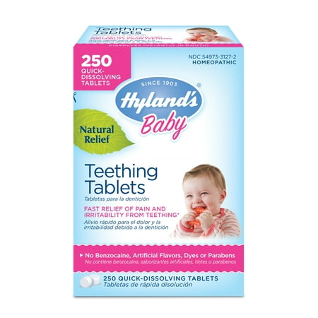 Hyland's Baby Teething Tablets, Natural Baby Teething Pain and Irritability Relief, 250 Count
