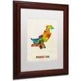 thumbnail image 2 of Trademark Fine Art 'Pakistan Watercolor Map' Canvas Art by Michael Tompsett, White Matte, Wood Frame, 2 of 4