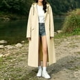thumbnail image 5 of Women’s Long Length Heavy Duty Rain Coat Hooded Waterproof Raincoat for Outdoor Use, Wind Resistant Full Length Rain Jacket Loose Fit Adults Poncho Yellow, 5 of 6
