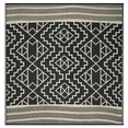 thumbnail image 3 of Fab Habitat Outdoor Rug - Waterproof, Fade Resistant, Crease-Free - Premium Recycled Plastic - Tribal Boho Neutral - Large Patio, Deck, Sunroom, Camping, RV - Kilimanjaro - Black - 8 x 8 ft, 3 of 14