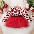 thumbnail image 3 of Robe Trapèze pour Filles, Manches Longues, Imprimé de Cœurs, Robe Patchwork en Tulle, 3 of 9