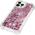 thumbnail image 6 of Case for iPhone 15 Pro Case Glitter Liquid Cute Clear Phone Case Floating Quicksand Shockproof Protective Bumper Soft TPU Case for iPhone 15 Pro 6.1 inch Love Rose YB, 6 of 12