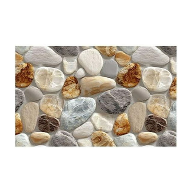 Corridor Stone Patterned Carpet 3D Pebble Design Entrance Mat Washable Floor Rug Bathroom Bedside Kitchen Non