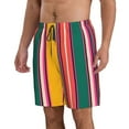 thumbnail image 2 of Naloa Vertical Stripes Men's Beach Shorts, Surfing shorts, Swim trunks, Quick Dry Swim Trunks for Surfing Beach Fun - Medium, 2 of 9