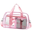 thumbnail image 3 of Bolso de mano transparente, bolsa de tipo para compras, desplazamientos diarios, viajes de negocios y otros viajes. Rosa, 3 of 8