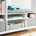 thumbnail image 5 of Martha Stewart Kids' Jr. Reading Nook - Creamy White: Kids' Wooden Bedroom Bookshelf, Book Bench and Toy Storage Organizer with Bins, 5 of 6