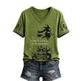 thumbnail image 2 of Stralyhd Magic Book Women Tops Broomstick Shirt Funny Witch Quote Tee Autumn Leaves V Neck Pullover Shirts 3XL, 2 of 4