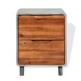 thumbnail image 2 of vidaXL Nightstand Concrete Solid Acacia Wood 40x30x50 cm, 2 of 5