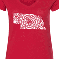 thumbnail image 4 of Inktastic Nebraska Silhouette Mandala Women's V-Neck T-Shirt, 4 of 5