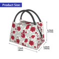 thumbnail image 2 of Easygdp Leaves And Anemone Flowers In Red Grey Bolsa de Almuerzo Insulada Reutilizable, Bolsa de Mano y Bandolera para Oficina, Trabajo, Viajes, 2 of 6