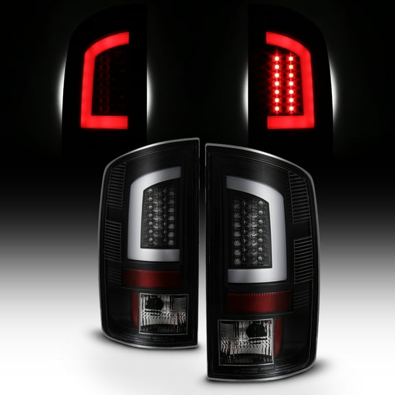 AKKON - For Black Smoked 07-08 Dodge Ram 1500 07-09 Ram 2500 3500 LED Tube Bar Tail Lights Brake Lamps Pair