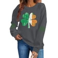 thumbnail image 5 of Moxiu Womens St Patricks Day Shirt Lucky Clover Irish Shamrock Pullover Crewneck Graphic Shirts Tops Long Sleeve Sweatshirt Dark Gray,L, 5 of 7
