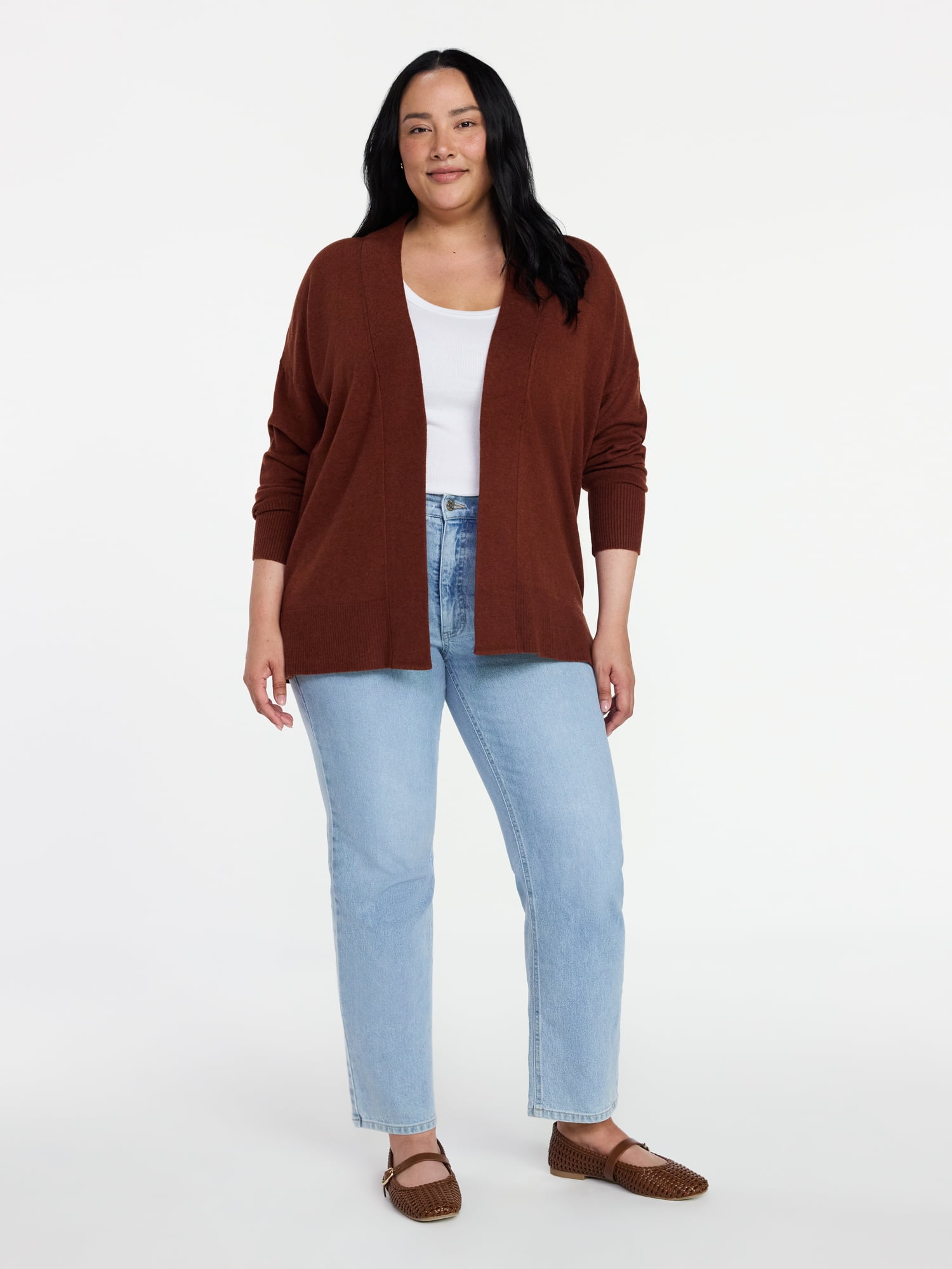 Time and Tru Open Front Cardigan Missy, size XS to XXXL