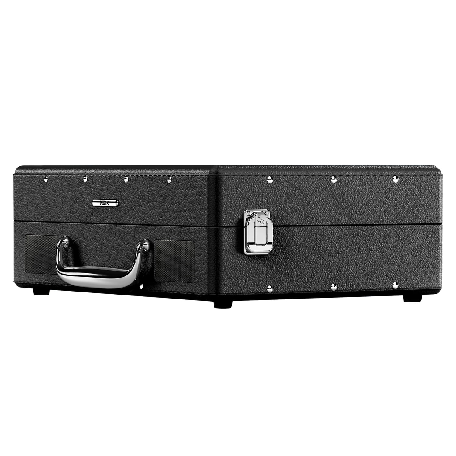 Mixx Revival 55 - Portable Suitcase Vinyl Record Player with Built-in Stereo Speakers, Bluetooth Input & Output, 33 1/3 & 45 RPM Speeds with Adapter, Retro Style, Black, USRP-55-BK-048