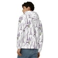 thumbnail image 4 of Vsdgher Lavender Flowers Mens Hoodies Zip Hoodie, Hoodies for Men, Zip-up Hooded Sweatshirt-Large, 4 of 5