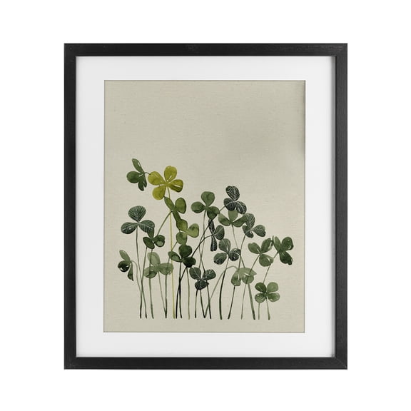 Stupell Industries French Country Hidden Gems Clovers Black Framed Print Under Glass, 13 x 16, by Grace Popp