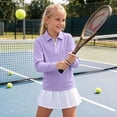 thumbnail image 7 of OGLCCG Boys School Uniform Long Sleeve Shirts,Size 3-4,1/4 Zip Lapel Collar Shirts for Kids,Lightweight Pullover Tops,Purple, 7 of 7