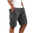 thumbnail image 3 of Thousandth Cargo Shorts for Men Summer Elastic Waist Drawstring Streetwear Shorts Zipper Pocket Casual Shorts Outdoor Hiking Shorts Fashionable Durable Shorts, 3 of 8