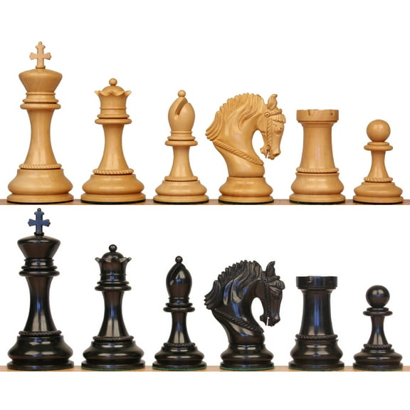Hengroen Staunton Chess Set with Ebony & Boxwood Pieces - 4.6" King