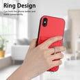 thumbnail image 2 of for iPhone XS Max PU Leather Case, Wallet Case with Ring Stand Kickstand Shockproof Protective for Women Girls Card Holder Slot Stand Shoulder Strap Case for iPhone XS Max, Red, 2 of 8