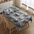 thumbnail image 2 of Gray Highland Cow Bird Pattern Rectangle Tablecloth 60"x84",Waterproof Polyester Rectangle Table Cloth, Wipeable Spillproof Polyester Tablecloth for Dining, Camping, Indoor and Outdoor, 2 of 5