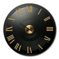 thumbnail image 2 of Designart "Serenading Tunes on Black and Gold Vinyl II" Music Oversized Wall Clock, 2 of 6