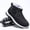 Black, variant on Knivor Men High-top Winter Snow Boots Hook & Loop Slip-Resistant Cushion Wearproof Sole Faux Fur Warm Outdoor Winter Shoes