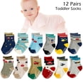 thumbnail image 1 of 12 Pares De Calcetines Para Bebés, Calcetines Tobilleros Para Niños Pequeños, Antideslizantes, Transpirables, Calcetines Para Niños Pequeños, Calcetines Unisex Que Absorben El Sudor Para Bebés Recién Muyoka Hogar, 1 of 1
