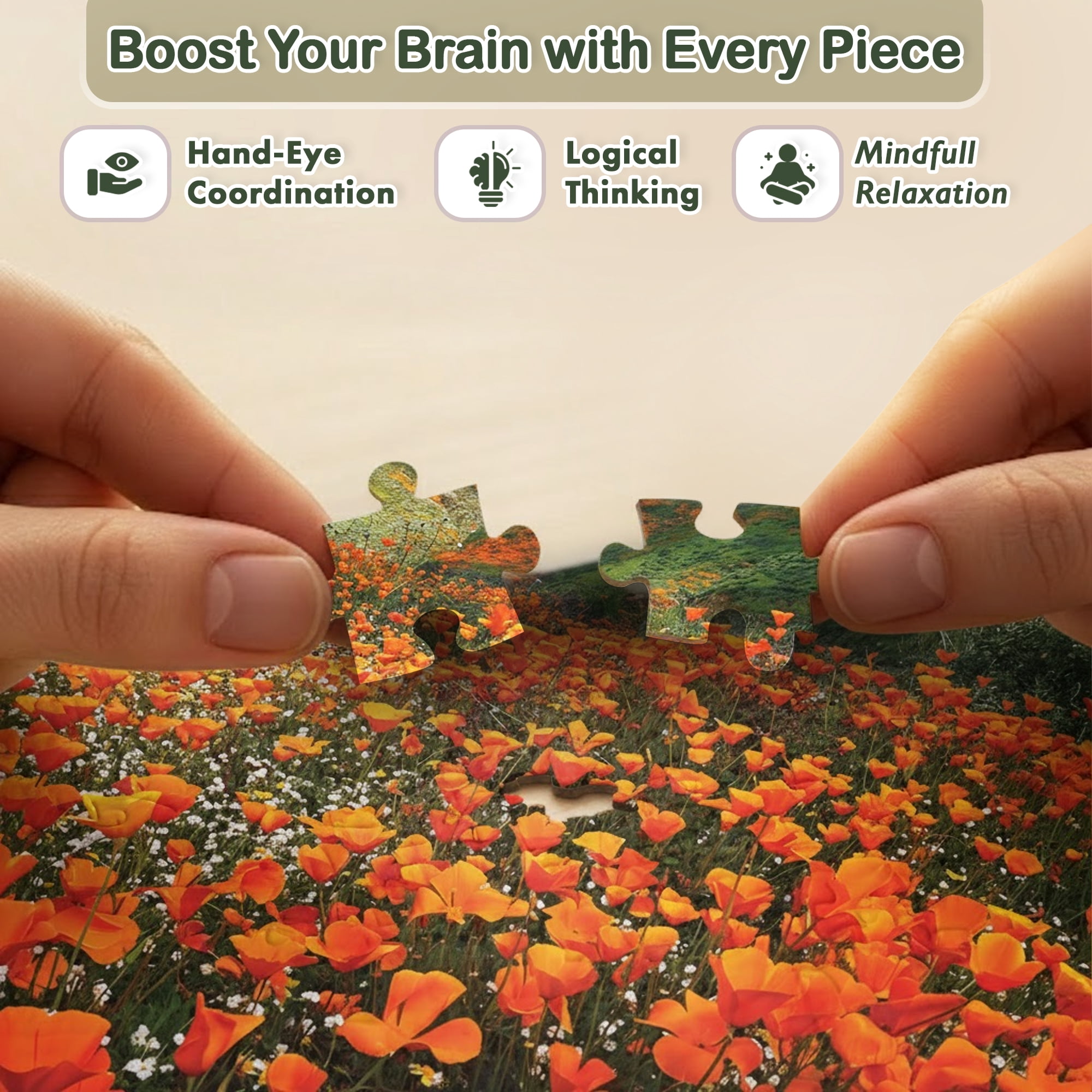 Poppy Reserve Pink Sky Puzzle 300 Piece Cylinder Box Gift Jigsaw Puzzle