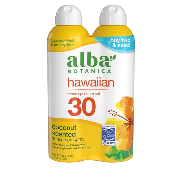 Protector solar Alba Botanica Hawaiian Coconut SPF 30 150 ml x2