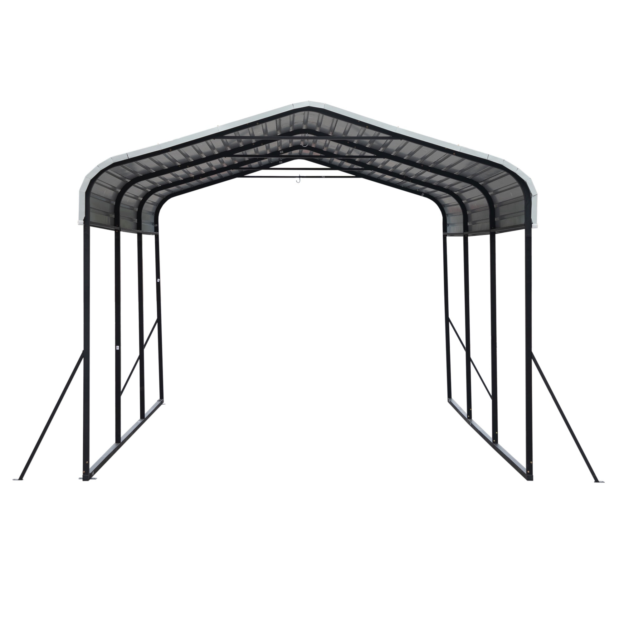 12 x 20ft Carport Galvanized Steel, Heavy Duty Carport Shelter for Outdoor, Weatherproof Roof, Car Boat Tractor ATV RV Shelter, 44MPH Near Gale Level