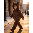thumbnail image 2 of Kids Toddler Boys Girls Winter Clothes Warm Fleece Hooded Pajamas Sleepwear 2 Piece Loungewear Set, Size 1-7 Years, 2 of 5
